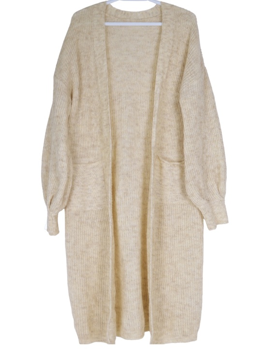 SHEIN Sweaters - SHEIN Womens L Cream Longline Fluffy Cardigan Sweater Oversized Open Front